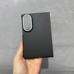 Kvaliteetne magnetiline 1500D s&uuml;sinikkiust mustriga PC-&uuml;mbris Samsung Galaxy Z Fold 8 jaoks Kevlari nahast tundlikkusega juhtmevaba laadimise kate Galaxy Z Fold 8 must