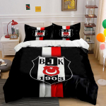 Must ja Punane BJK 1903 Voodipesukomplekt Voodipesu Tekikoti Komplekt Tekikott Padjap&uuml;&uuml;rid (1 * Tekikott 2 * Padjap&uuml;&uuml;ri, ilma tekita) 135x200cm