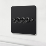 LangYeao 4mm &Uuml;li&otilde;huke Must Roostevabast Terasest Pinnale Paigaldatav L&uuml;liti 1/2/3/4 Grupp 2-Suunaline Vastupidav 10A Lapselukk Kodu Retro (Black,Uk Standard&EU socket)
