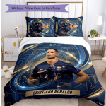 Cristiano Ronaldo tr&uuml;kitud voodipesu 3-osaline komplekt Hubane hingav voodikate komplekt korteri sissekolimise puhkusekingiks 135cm*200cm