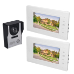 Video uksekell 2 tk 7-tollise TFT-ekraaniga K&auml;ed-vabad k&otilde;ne j&auml;lgija &Ouml;&ouml;n&auml;gemine V&auml;liskaamera Video intercom s&uuml;steem ABS+aluminum alloy