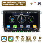 Autoraadio 2-DIN, 9 tolli, VW/Volkswagen Skoda Octavia golf 5 6 touran passat B6 polo Jetta Coche Seat, Android Auto, Multimeediam&auml;ngija black