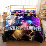Godzilla vs King Kong Filmi Multikate Prindiga Voodipesu Komplekt 2D Prindiga Tekikott &Uuml;heinimese T&auml;ism&otilde;&otilde;dus Queen King Voodipesu 140x210cm