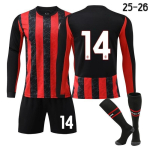 Pikkade varrukatega 26 AC Milan Kodune Jalgpallis&auml;rk Laste &Uuml;likond Ei. 14 Modric Ei. 11 Ibkaka XXXL