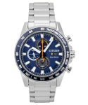 Citizen Brycen Kronograaf Roostevabast terasest Sinine sihver Eco-Drive CA0781-50L 100M Meeste k&auml;ekell sinine