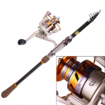 &Otilde;ngeritva KOMPLEKT 1,8&ndash;2,7 M s&uuml;siniku teleskoopvarras ja 13+1BB metallist spinningrulliga kalastustarbed 1.8m Rod 10 Reel