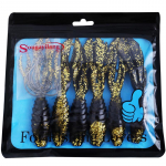 P&uuml;&uuml;gipeibutis pehme s&ouml;&ouml;t 6 tk plastikust ussikreveti peibutis forelli bassi l&otilde;he kala s&ouml;&ouml;ta 6PCS Lures and 6pcs Hooks
