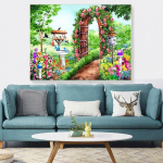 Teemantmaal Maastik Teemantmosaiik Aed T&auml;isruudukujuline rhinestone pilt Teemanttikandid 20X30