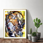 Teemantmaalitarvikud Tikand Loomad Teemantmosaiik Teemantkunst Rhinestones Pildid 20X30CM