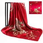 Naiste siidist-satiinist ruudukujuline sall Bandana kaelar&auml;ti pea kaela m&auml;his sallid sall