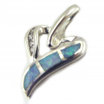 Les Tr&eacute;sors De Lily [E8648] - K&auml;sit&ouml;&ouml;na valmistatud h&otilde;bedast ripats  Goddess Opal  H&otilde;besinine (roodiumiga kaetud) - 15x13 mm sinine