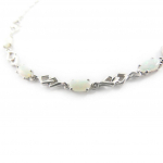 Les Tr&eacute;sors De Lily [H7474] &ndash; h&otilde;bedane k&auml;ev&otilde;ru  Goddess Opal  H&otilde;bevalge (roodiumiga kaetud) - 3 mm valge