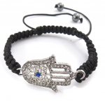 Les Tr&eacute;sors De Lily [J9490] - Bracelet cr&eacute;ateur shambhala 'Fatma' noir blanc must