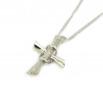 Altesse [L5400] - Collier Argent 'Croix Sublime' blanc h&otilde;be