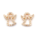 Les Tr&eacute;sors De Lily [M8974] - kullatud k&otilde;rvar&otilde;ngad  Guardian Angel  valge kuld - 9x8 mm kuld