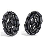 Les Tr&eacute;sors De Lily [P5017] - Boucles Argent 'Sissi' noir argent&eacute; - 15x10 mm must
