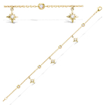 Les Tr&eacute;sors De Lily [Q7617] - Bracelet Plaqu&eacute; Or 'Boho' blanc dor&eacute; (&eacute;toile du nord) - &eacute;toile 8x8 mm valge