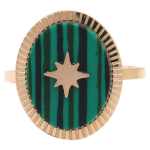Les Tr&eacute;sors De Lily [Q8739] &ndash; disainitud terass&otilde;rmus 'Une Etoile est N&eacute;e' kuldne malahhiit - 17x14 mm roheline