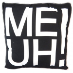 Les Tr&eacute;sors De Lily [P6476] - Dekoratiivne padi 'Funny Cow' must valge (Moo!) - 40 cm must