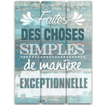 Les Tr&eacute;sors De Lily [Q7142] - Cadre bois 'Messages' bleu (Faites des choses simples de mani&egrave;re exceptionnelle) - 40x30 cm sinine