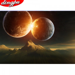 DINGPU 5D teemantmaalikomplekt maastiku mosaiik kodukaunistus tikandid m&auml;giristpistes k&auml;sitsi valmistatud kingitus 20X30CM