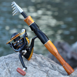 SOUGAYILANG &otilde;ngeritva rullide komplekt Puidust &otilde;ngeritv &Otilde;ngeritvade spinningurull reisimiseks mere- v&otilde;i magevees kalap&uuml;&uuml;giks 1.8M&3000