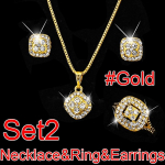 Luksuslik teemant-ehete ja -kellakomplekt naistele, s&auml;delev kvartsist k&auml;ev&otilde;rukomplekt, kristallist kaelakee k&otilde;rvar&otilde;ngad, s&otilde;rmus, ehted, festivali kingitused Set 2