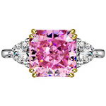 BELLA BOX Simulatsioon Roosa Turmaliin Vintage S&otilde;rmus Avatud Tune Tsirkoon Square Naiste S&otilde;rmus Butiik Ehted Resizable roosa