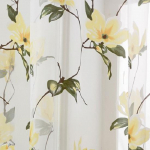 1 TK lilleline žakaart&uuml;ll elutuba l&auml;bipaistev kardin Elegantne romantilised kardinad Kodukaunistus Lozujoju kodukaunistus W100cm x L130cm kollane