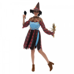 Naiste Mrs Scarecrow kost&uuml;&uuml;m t&auml;iskasvanutele m&otilde;eldud Halloweeni komplekt M