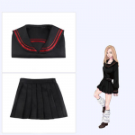 Anime Cosplay Kost&uuml;&uuml;m Tokyo Revengers Shiba Yuzuha Meremehe Koolivorm T&uuml;drukute Seelik &Uuml;likond Cosplay Kost&uuml;&uuml;m Naiste Kleit Must L