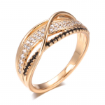 Kinel Fashion Rose Gold S&otilde;rmus naistele Tsirkoonkristallidest ehted 6 roosa kuldne v&auml;rv