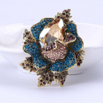 Blucome Vintage Mixcolor lillepross, kristall n&ouml;&ouml;pn&otilde;eltega Naiste pross &uuml;likonnakoti jaoks Ehted Uusaasta kingitused