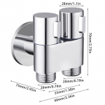 G1/2 Kolmesuunaline t&auml;itenurk Klapi seinakinnitus &Uuml;ks-kaks v&auml;lja veekontroller WC-bidee puhastuspihusti tarvikud