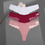 FINETOO Naiste puuvillased stringid 3 tk/komplekt Pits bikiinid alusp&uuml;ksid S-XL Naiste G-string aluspesu Pehmed stringid alusp&uuml;ksid naiste pesu S