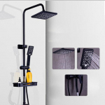 Vannitoa du&scaron;isegisti komplekt Matte must seinakinnitus vihmasadu du&scaron;isegisti kraan vann du&scaron;isegisti kraan 3-suunaline du&scaron;isegisti must