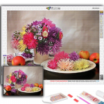 Populaarne 5D isetehtud ristpistes lillepottidega taimede maalimine t&auml;ispuur-ristpistes k&auml;sit&ouml;&ouml;komplekt seinakleebis Kodukaunistus Full Round 20X30CM