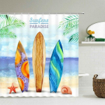 3d Rannamaastik Du&scaron;ikardinad Meri Ookean Vahemere Vannitoa kardin Veekindel riidest kaunistus 180*240cm Vannikardin 150x180cm