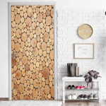 Puidust &uuml;hendav uksekleebis Puit Creative Retro Isekleepuv 3D DIY Tapeet Seinamaalid Pegatina Para Puerta Toakaunistus Porte 77x200cm