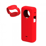 Panorama kaamera silikoonist kaitse&uuml;mbrise kate koos objektiivikorgiga Shockproof, &uuml;hildub Insta360-ga punane