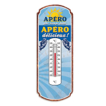 Les Tr&eacute;sors De Lily [A2930] - Humoorikas metallist termomeeter 'Aperitiiv sinise ilmaga - Maitsev aperitiiv! sinine - 25x10 cm sinine