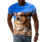 Huvitavad Loomakoerte graafilised T-s&auml;rgid Meestele Suvemood Vabaaja isiksus Loov Disain Street Style 3D Prinditud T-s&auml;rgid Top S