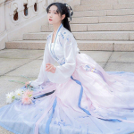 Hanfu t&uuml;druk Hiina stiilis riidest suvekleit Antiik Tang &uuml;likond super haldja kost&uuml;&uuml;m kleit v&auml;ikese t&uuml;druku merineitsi printsessi seelik aluspesu S