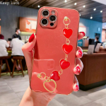 Fashion Plating Love Heart k&auml;ev&otilde;ru kett&uuml;mbris Huawei Honor X7 80 70 50 30 20 10 Lite Pro 9X Y7A Y9S p&otilde;rutuskindel korpuse kate Honor 10Lite punane