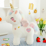 Fantasy Unicorn pl&uuml;&uuml;sist m&auml;nguasi poni padi elastne kangas, mis on t&auml;is t&uuml;druku s&uuml;dant nuku t&uuml;drukule kingitus 55cm roosa