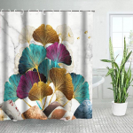 Vannitoatarbed Pol&uuml;ester veekindel du&scaron;ikardin Vannitoa vaheseinakardin Ginkgo Leaf Vannitoa dekoratsioonikardin 90x180cm36x71inch