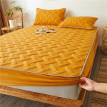 Puuvillane paks tepitud liibuv lina Antibakteriaalne libisemisvastane madratsi kate Talvine soe paks lina kattemadrats ilma padjap&uuml;&uuml;rideta 90X200cm Only a Sheet orange
