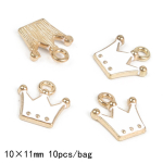 10/12 tk 10 * 11 mm Little Crown Alloy Drop Oil ripatsid isetegemiseks ehete valmistamiseks 10*11mm 10pcs