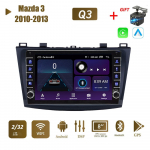 2 Din Androidi autoraadio multimeediumivideopleier Mazda 3 2010-2013 jaoks koos nupunupuga Carplay WiFi BT 2+32GB 1+16GB