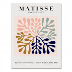 Matisse v&auml;rviline leht Abstraktne T&uuml;druku k&otilde;ver seinakunst L&otilde;uendimaal P&otilde;hjamaade plakatid ja prindid Seinapildid elutoa sisekujunduseks Ilma raamita 21*30cm